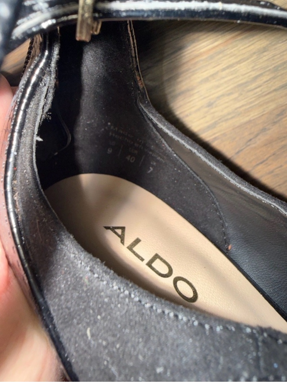 Aldo Black Pointed-Toe Ankle-Strap Heels - Picture 2 of 2